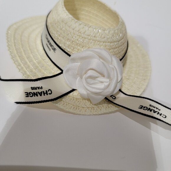 Labubu Straw Hat with Flower Accent #4 - Picture 2 of 2